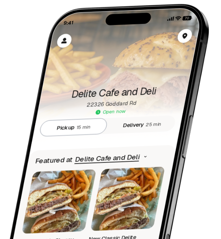 Delite Cafe and Deli app preview